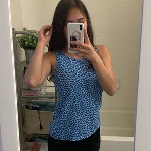 floral blue tank top